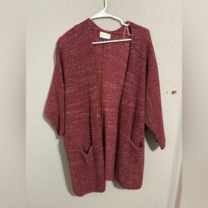 Universal Thread Maroon Open-Front Cardigan. Size Small, oversized fit.